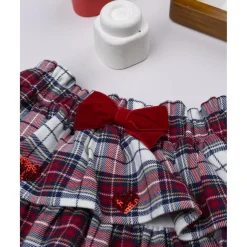 Falda niña tartán con lazo de terciopelo