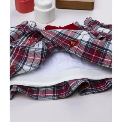 Falda niña tartán con lazo de terciopelo