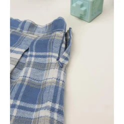 Falda plisada tartán azul y beige para niña