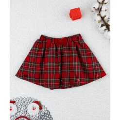 Falda tartán de niña con lazo y lentejuelas