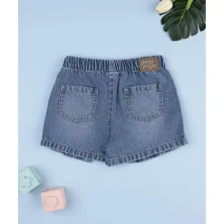 Falda-pantalón denim niña con flores