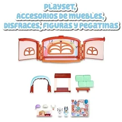 Famosa - Bluey - Pack 4 Figuras articuladas de personajes de Serie de Dibujos Animados ㅤ