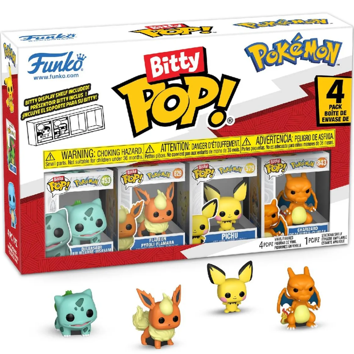 Funko Bitty Pop! - Pokémon - Pack de 4 Figuras (Varios Modelos)