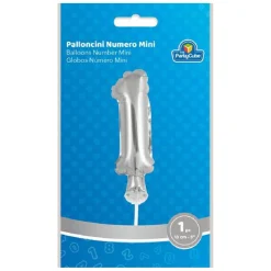 Globo aluminio plateado número 1