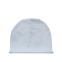 Gorrito azul en punto de algodón y lana
