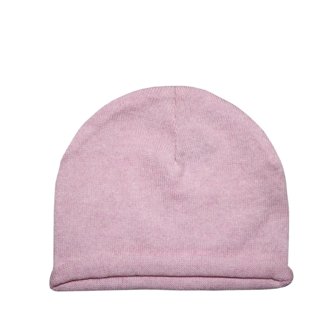 Gorrito rosa en punto de algodón y lana