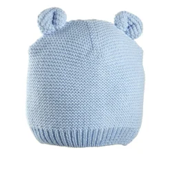 Gorro de tricot azul con orejas