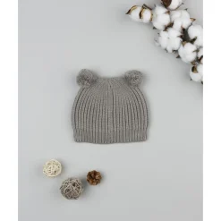 Gorro tricot de niño verde con orejas