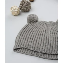 Gorro tricot de niño verde con orejas