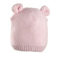 Gorro tricot rosa con orejitas para recién nacida