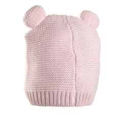 Gorro tricot rosa con orejitas para recién nacida