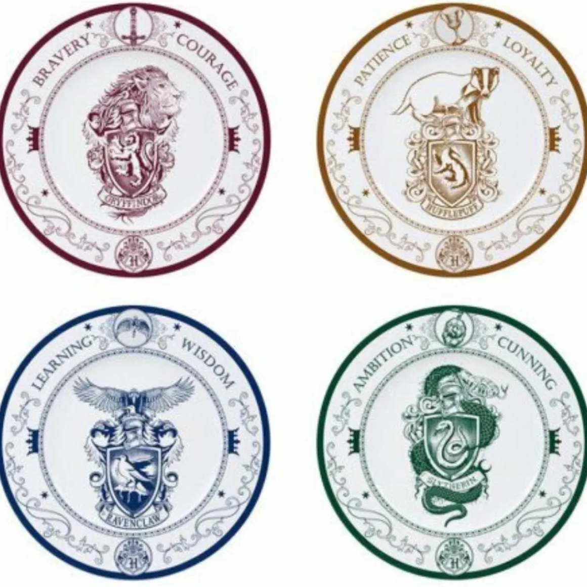 Harry Potter-Set de 4 platos casas Hogwarts