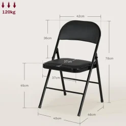 Homcom - 2 sillas plegables Negro