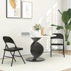 Homcom - 2 sillas plegables Negro