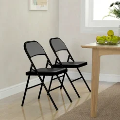 Homcom - 2 sillas plegables Negro