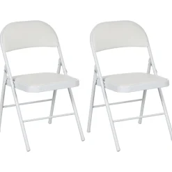 Homcom - 2 sillas plegables Blanco