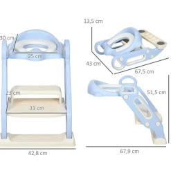 Homcom - Adaptador WC plegable Azul y Blanco