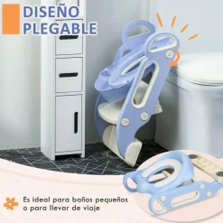 Homcom - Adaptador WC plegable Azul y Blanco