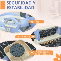 Homcom - Adaptador WC plegable Azul y Blanco