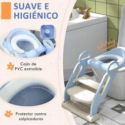 Homcom - Adaptador WC plegable Azul y Blanco