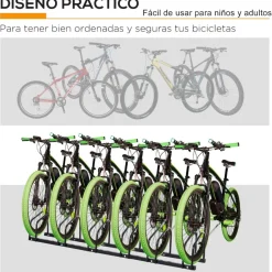 Homcom - Aparcamiento para 6 bicicletas Negro