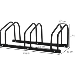 Homcom - Aparcamiento para 3 bicicletas Negro