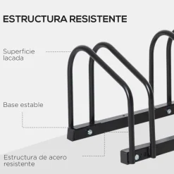Homcom - Aparcamiento para 3 bicicletas Negro