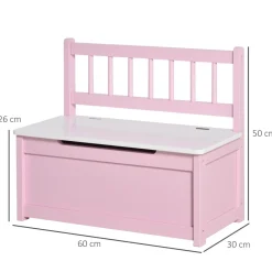 Homcom - Baúl para juguetes Madera Rosa