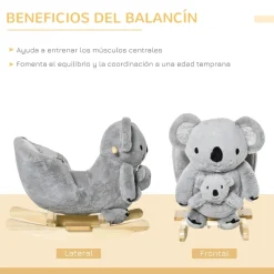 Homcom - Balancín de madera con sonidos Koala
