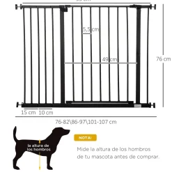 Homcom - Barrera seguridad para mascotas