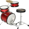 Homcom - Batería con taburete Rojo