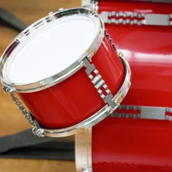 Homcom - Batería infantil 6 piezas con taburete Rojo