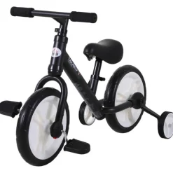 Homcom - Bicicleta de Equilibrio con Pedales Negra HomCom