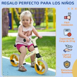 Homcom - Bicicleta Equilibrio ajustable Blanco