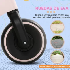 Homcom - Bicicleta sin pedales rosa