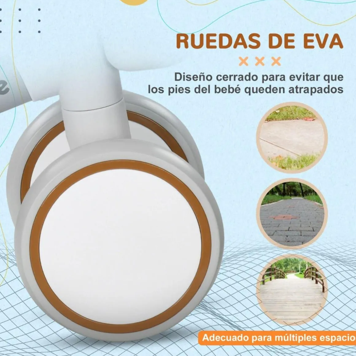 Homcom - Bicicleta sin pedales Blanco