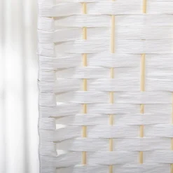 Homcom - Biombo de cuerda de papel 4 paneles