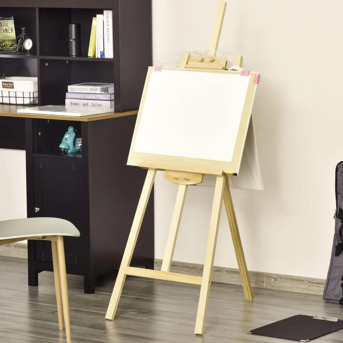 Homcom - Caballete de pintura de madera