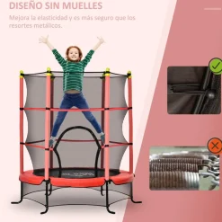 Homcom - Cama elástica Ø110 cm Rojo