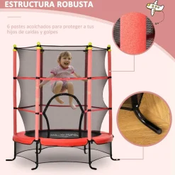 Homcom - Cama elástica Ø110 cm Rojo