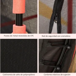 Homcom - Cama elástica Ø110 cm Rojo