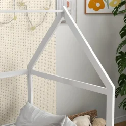 Homcom - Cama infantil en forma de casa Blanco