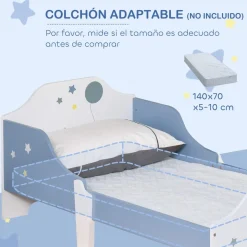 Homcom - Cama infantil estrellas Azul/Blanco