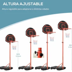Homcom - Canasta baloncesto ajustable con base
