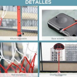 Homcom - Canasta baloncesto ajustable con base