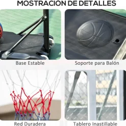 Homcom - Canasta completa baloncesto con base 260 cm