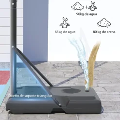 Homcom - Canasta completa baloncesto con base 365 cm