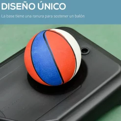Homcom - Canasta de baloncesto de pie ajustable de 295-261 cm