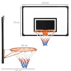 Homcom - Canasta de baloncesto con red