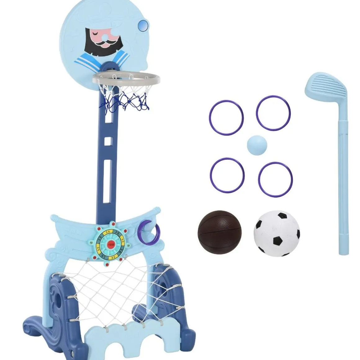 Homcom - Canasta de baloncesto 4 en 1